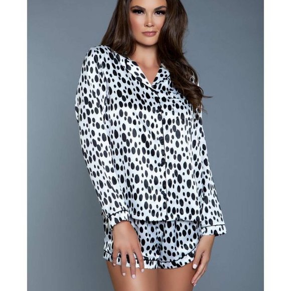 Be Wicked Silky Satin Dalmy 2 Pc. Pajama Set X LARGE (899) - Picture 4 of 7